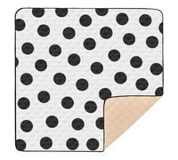 xigua Baby Play Mat - 127 x 127 cm Foldable Waterproof Baby Play Mats for Floor, Cute Polka Dots Black White Soft Foam Crawling Mat for Babies and Toddlers Infants, Machine Washable