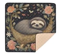 xigua Baby Play Mat - 127 X 127 cm Foldable Waterproof Baby Play Mats for Floor, Cute Sloth Soft Foam Crawling Mat for Babies and Toddlers Infants, Machine Washable