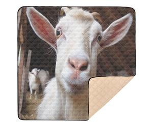 xigua Baby Play Mat - 127 X 127 cm Foldable Waterproof Baby Play Mats for Floor, Cute White Goat Soft Foam Crawling Mat for Babies and Toddlers Infants, Machine Washable