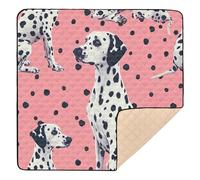 xigua Baby Play Mat - 127 X 127 cm Foldable Waterproof Baby Play Mats for Floor, Dalmatian Dog Pattern Soft Foam Crawling Mat for Babies and Toddlers Infants, Machine Washable