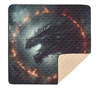 xigua Baby Play Mat - 127 x 127 cm Foldable Waterproof Baby Play Mats for Floor, Dragon Dungeon Fire Soft Foam Crawling Mat for Babies and Toddlers Infants, Machine Washable