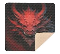 xigua Baby Play Mat - 127 X 127 cm Foldable Waterproof Baby Play Mats for Floor, Dragon Head Red Soft Foam Crawling Mat for Babies and Toddlers Infants, Machine Washable