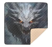 xigua Baby Play Mat - 127 X 127 cm Foldable Waterproof Baby Play Mats for Floor, Dragon Head View Soft Foam Crawling Mat for Babies and Toddlers Infants, Machine Washable