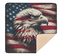 xigua Baby Play Mat - 127 x 127 cm Foldable Waterproof Baby Play Mats for Floor, Eagle Flag Pattern Soft Foam Crawling Mat for Babies and Toddlers Infants, Machine Washable