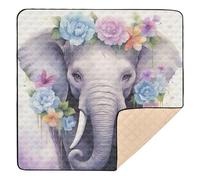 xigua Baby Play Mat - 127 X 127 cm Foldable Waterproof Baby Play Mats for Floor, Elephant Soft Foam Crawling Mat for Babies and Toddlers Infants, Machine Washable