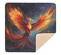 xigua Baby Play Mat - 127 X 127 cm Foldable Waterproof Baby Play Mats for Floor, Fire Bird Phoenix Soft Foam Crawling Mat for Babies and Toddlers Infants, Machine Washable