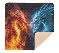 xigua Baby Play Mat - 127 X 127 cm Foldable Waterproof Baby Play Mats for Floor, Fire Dragons Soft Foam Crawling Mat for Babies and Toddlers Infants, Machine Washable