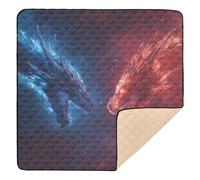xigua Baby Play Mat - 127 x 127 cm Foldable Waterproof Baby Play Mats for Floor, Fire & Ice Dragon Soft Foam Crawling Mat for Babies and Toddlers Infants, Machine Washable