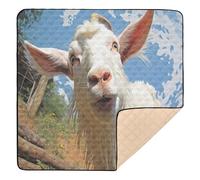 xigua Baby Play Mat - 127 X 127 cm Foldable Waterproof Baby Play Mats for Floor, Funny Goat Soft Foam Crawling Mat for Babies and Toddlers Infants, Machine Washable