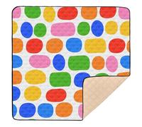 xigua Baby Play Mat - 127 x 127 cm Foldable Waterproof Baby Play Mats for Floor, Geometric Circles Ovals Artistic Soft Foam Crawling Mat for Babies and Toddlers Infants, Machine Washable