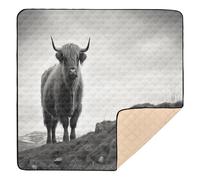 xigua Baby Play Mat - 127 X 127 cm Foldable Waterproof Baby Play Mats for Floor, Highland Cow Soft Foam Crawling Mat for Babies and Toddlers Infants, Machine Washable