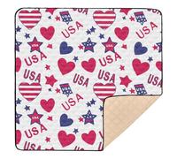 xigua Baby Play Mat - 127 x 127 cm Foldable Waterproof Baby Play Mats for Floor, Independence Day Soft Foam Crawling Mat for Babies and Toddlers Infants, Machine Washable