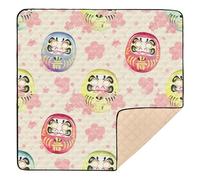 xigua Baby Play Mat - 127 x 127 cm Foldable Waterproof Baby Play Mats for Floor, Japanese Luck Pattern Soft Foam Crawling Mat for Babies and Toddlers Infants, Machine Washable