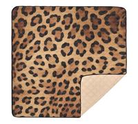 xigua Baby Play Mat - 127 X 127 cm Foldable Waterproof Baby Play Mats for Floor, Leopard Print Soft Foam Crawling Mat for Babies and Toddlers Infants, Machine Washable