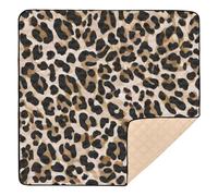 xigua Baby Play Mat - 127 x 127 cm Foldable Waterproof Baby Play Mats for Floor, Leopard Print Soft Foam Crawling Mat for Babies and Toddlers Infants, Machine Washable