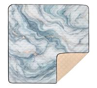 xigua Baby Play Mat - 127 x 127 cm Foldable Waterproof Baby Play Mats for Floor, Light Blue Marble Soft Foam Crawling Mat for Babies and Toddlers Infants, Machine Washable