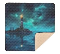 xigua Baby Play Mat - 127 X 127 cm Foldable Waterproof Baby Play Mats for Floor, Lighthouse at Night Soft Foam Crawling Mat for Babies and Toddlers Infants, Machine Washable