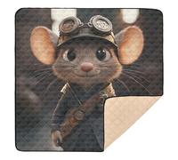 xigua Baby Play Mat - 127 X 127 cm Foldable Waterproof Baby Play Mats for Floor, Little Worker Mouse Soft Foam Crawling Mat for Babies and Toddlers Infants, Machine Washable