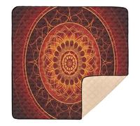 xigua Baby Play Mat - 127 X 127 cm Foldable Waterproof Baby Play Mats for Floor, Mandala Red Soft Foam Crawling Mat for Babies and Toddlers Infants, Machine Washable