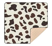 xigua Baby Play Mat - 127 x 127 cm Foldable Waterproof Baby Play Mats for Floor, Moo Cream Spots Soft Foam Crawling Mat for Babies and Toddlers Infants, Machine Washable