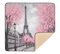 xigua Baby Play Mat - 127 X 127 cm Foldable Waterproof Baby Play Mats for Floor, Oil Painting Paris Soft Foam Crawling Mat for Babies and Toddlers Infants, Machine Washable