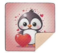xigua Baby Play Mat - 127 X 127 cm Foldable Waterproof Baby Play Mats for Floor, Penguin Heart Soft Foam Crawling Mat for Babies and Toddlers Infants, Machine Washable