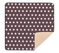xigua Baby Play Mat - 127 X 127 cm Foldable Waterproof Baby Play Mats for Floor, Polka Dots Brown White Soft Foam Crawling Mat for Babies and Toddlers Infants, Machine Washable