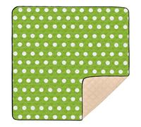 xigua Baby Play Mat - 127 X 127 cm Foldable Waterproof Baby Play Mats for Floor, Polka Dots Green White Soft Foam Crawling Mat for Babies and Toddlers Infants, Machine Washable