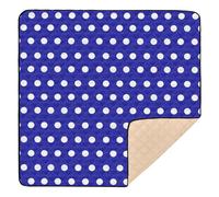 xigua Baby Play Mat - 127 X 127 cm Foldable Waterproof Baby Play Mats for Floor, Polka Dots Navy White Soft Foam Crawling Mat for Babies and Toddlers Infants, Machine Washable