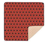 xigua Baby Play Mat - 127 x 127 cm Foldable Waterproof Baby Play Mats for Floor, Polka Dots Red Black Soft Foam Crawling Mat for Babies and Toddlers Infants, Machine Washable
