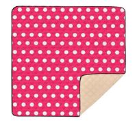 xigua Baby Play Mat - 127 X 127 cm Foldable Waterproof Baby Play Mats for Floor, Polka Dots Red White Soft Foam Crawling Mat for Babies and Toddlers Infants, Machine Washable