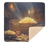 xigua Baby Play Mat - 127 X 127 cm Foldable Waterproof Baby Play Mats for Floor, Popcorn Cinema Soft Foam Crawling Mat for Babies and Toddlers Infants, Machine Washable