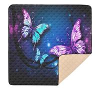 xigua Baby Play Mat - 127 X 127 cm Foldable Waterproof Baby Play Mats for Floor, Purple Butterfly Soft Foam Crawling Mat for Babies and Toddlers Infants, Machine Washable