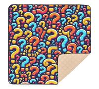 xigua Baby Play Mat - 127 x 127 cm Foldable Waterproof Baby Play Mats for Floor, Question Marks Pattern Soft Foam Crawling Mat for Babies and Toddlers Infants, Machine Washable