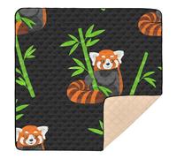 xigua Baby Play Mat - 127 x 127 cm Foldable Waterproof Baby Play Mats for Floor, Red Panda Soft Foam Crawling Mat for Babies and Toddlers Infants, Machine Washable