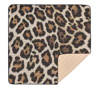 xigua Baby Play Mat - 127 x 127 cm Foldable Waterproof Baby Play Mats for Floor, Retro Leopard Soft Foam Crawling Mat for Babies and Toddlers Infants, Machine Washable