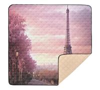 xigua Baby Play Mat - 127 X 127 cm Foldable Waterproof Baby Play Mats for Floor, Romantic Paris Eiffel Tower Soft Foam Crawling Mat for Babies and Toddlers Infants, Machine Washable