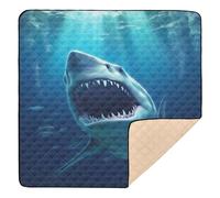 xigua Baby Play Mat - 127 X 127 cm Foldable Waterproof Baby Play Mats for Floor, Shark Mouth Soft Foam Crawling Mat for Babies and Toddlers Infants, Machine Washable