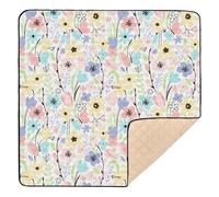 xigua Baby Play Mat - 127 X 127 cm Foldable Waterproof Baby Play Mats for Floor, Spring Blossom Pattern Soft Foam Crawling Mat for Babies and Toddlers Infants, Machine Washable