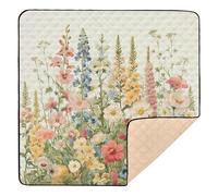 xigua Baby Play Mat - 127 X 127 cm Foldable Waterproof Baby Play Mats for Floor, Spring Elegant Flowers Soft Foam Crawling Mat for Babies and Toddlers Infants, Machine Washable