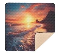 xigua Baby Play Mat - 127 X 127 cm Foldable Waterproof Baby Play Mats for Floor, Sunset Soft Foam Crawling Mat for Babies and Toddlers Infants, Machine Washable