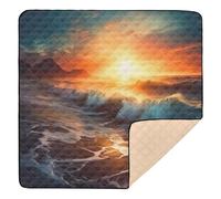 xigua Baby Play Mat - 127 X 127 cm Foldable Waterproof Baby Play Mats for Floor, Sunset Soft Foam Crawling Mat for Babies and Toddlers Infants, Machine Washable