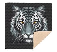 xigua Baby Play Mat - 127 X 127 cm Foldable Waterproof Baby Play Mats for Floor, Tiger Black & White Soft Foam Crawling Mat for Babies and Toddlers Infants, Machine Washable