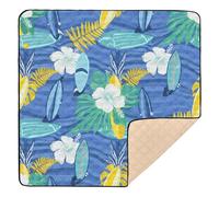 xigua Baby Play Mat - 127 x 127 cm Foldable Waterproof Baby Play Mats for Floor, Tropical Surfboards Soft Foam Crawling Mat for Babies and Toddlers Infants, Machine Washable
