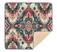 xigua Baby Play Mat - 127 X 127 cm Foldable Waterproof Baby Play Mats for Floor, Vintage Ethnic Pattern Soft Foam Crawling Mat for Babies and Toddlers Infants, Machine Washable