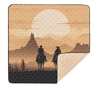 xigua Baby Play Mat - 127 X 127 cm Foldable Waterproof Baby Play Mats for Floor, Western Cowboy Soft Foam Crawling Mat for Babies and Toddlers Infants, Machine Washable