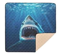 xigua Baby Play Mat - 127 X 127 cm Foldable Waterproof Baby Play Mats for Floor, Wild Shark Soft Foam Crawling Mat for Babies and Toddlers Infants, Machine Washable