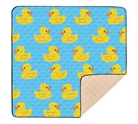 xigua Baby Play Mat - 127 x 127 cm Foldable Waterproof Baby Play Mats for Floor, Yellow Rubber Ducks Soft Foam Crawling Mat for Babies and Toddlers Infants, Machine Washable