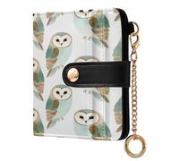 xigua Barn Owl Pattern Wallet for Women, Small Slim PU Leather Credit Card Wallets RFID Blocking Bifold, Zipper Coin Pocket Purse