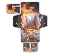 xigua Baseball Fire Water Lightning Portable Diaper Changing Pad, Waterproof Baby Changing Mat with Storage Pocket & Built-in Pillow, Foldable Travel Pad, Newborn Gift Set for Boy Girl